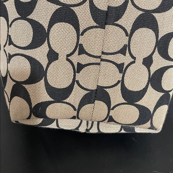 Coach Black and Tan Signature Tote - Picture 4 of 7